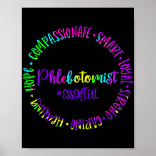 Póster Phlebotomist Caring Strong Essential Smart Royal