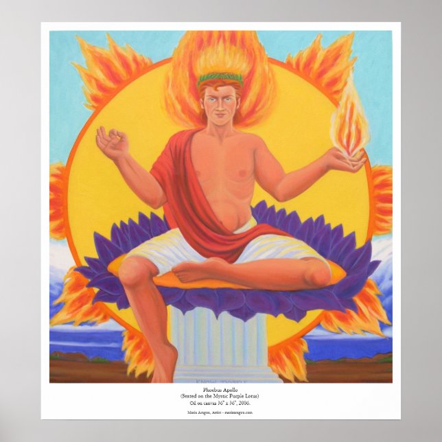 Póster Phoebus Apollo - Sentado en el Mystic Purple Lotus (Frente)
