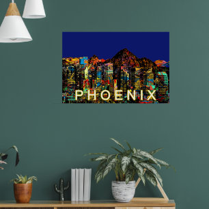 Póster Phoenix, Arizona en graffiti