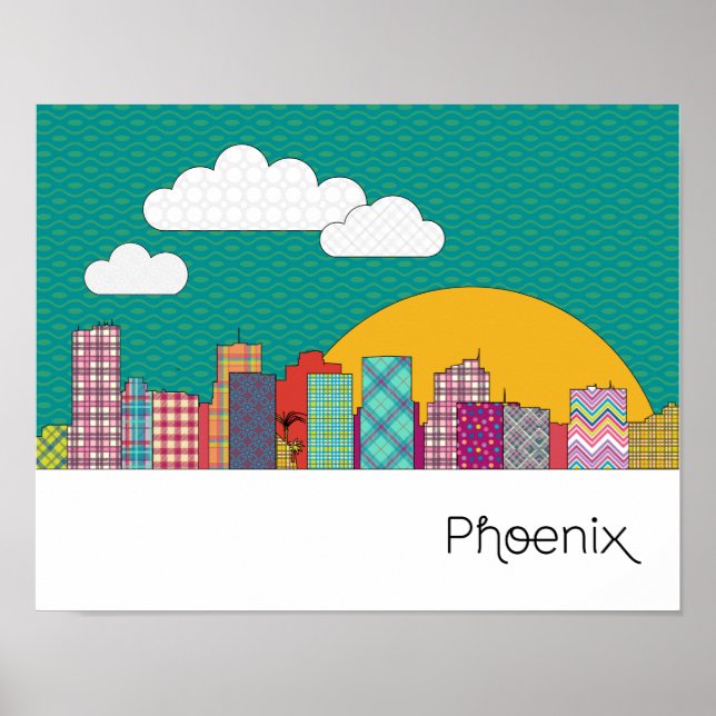 Póster Phoenix, Arizona Skyline (Frente)