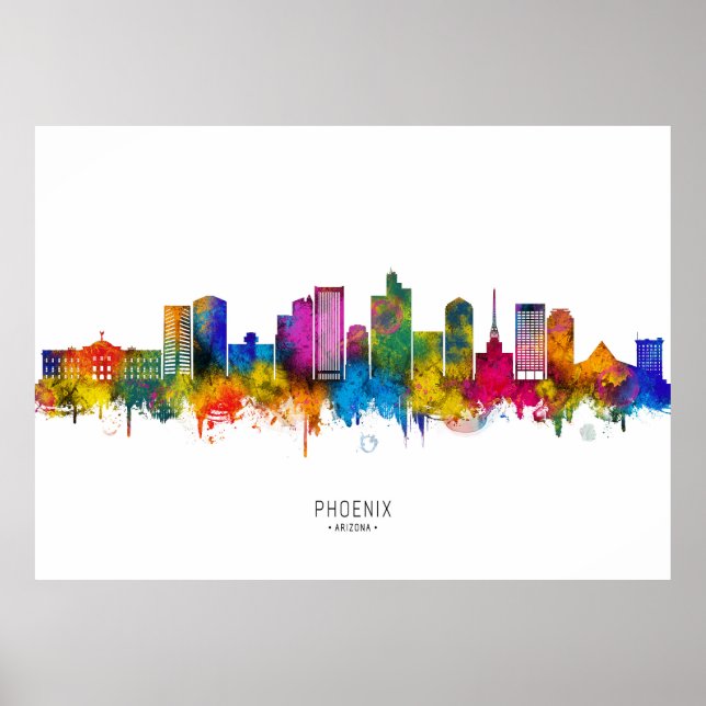 Póster Phoenix Arizona Skyline (Frente)
