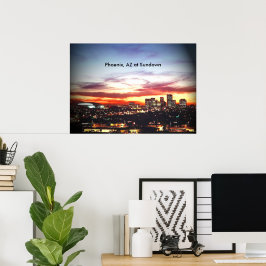 Póster Phoenix, AZ al atardecer