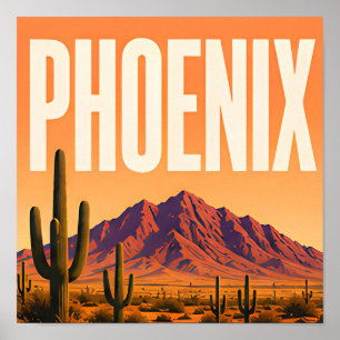 Póster Phoenix Camelback Mountain Desierto