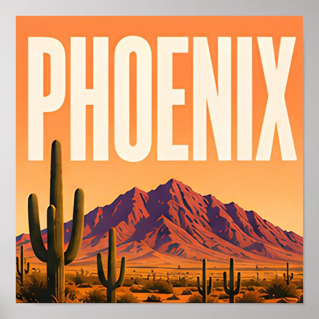 Póster Phoenix Camelback Mountain Desierto  (Frente)