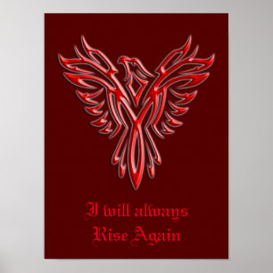 Póster Phoenix estilizada, subiré siempre otra vez
