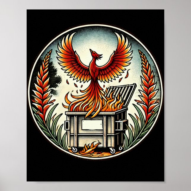 Póster Phoenix Rising de las cenizas de Fuego de Dumpster (Frente)
