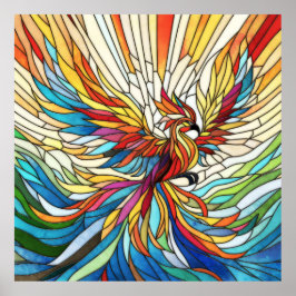 Póster Phoenix Rising - mosaico de colores