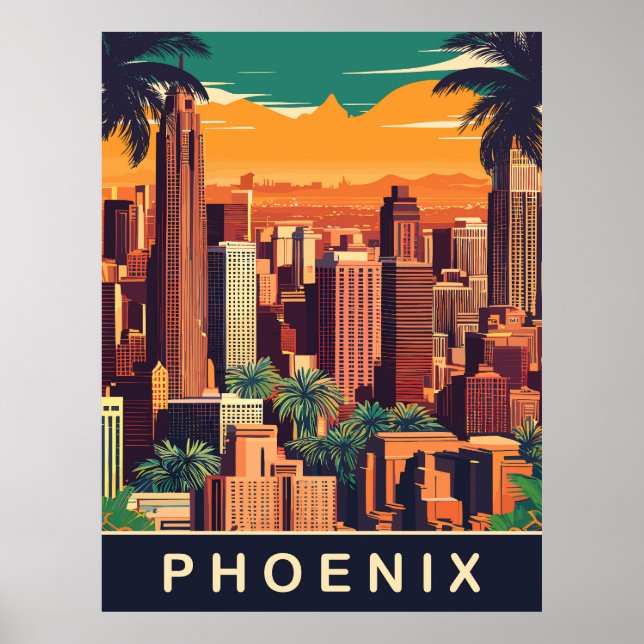 Póster Phoenix Skyline, Viaje (Frente)
