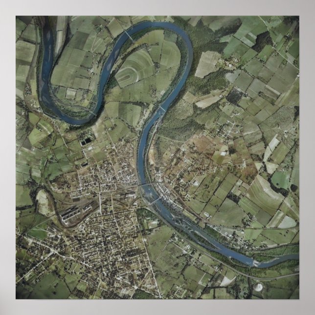 Póster Phoenixville Mont Clare 1947 Fotografía aérea PA (Frente)