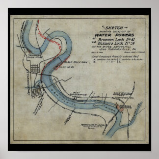 Póster Phoenixville Mont Clare Schuylkill Canal PA 1899