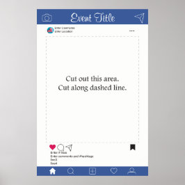 Póster Photo Booth Prop Frame Poster Blue