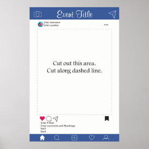 Póster Photo Booth Prop Frame Poster Blue