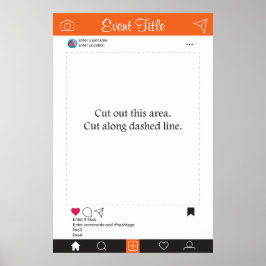 Póster Photo Booth Prop Frame Poster Orang and Black