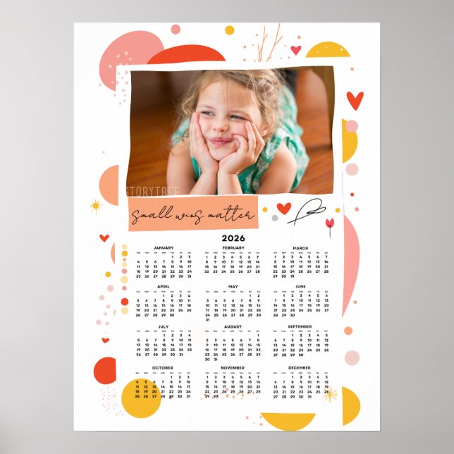 Póster Photo Calendar 2026 Small Wins Matter Poster 18x24 (Frente)