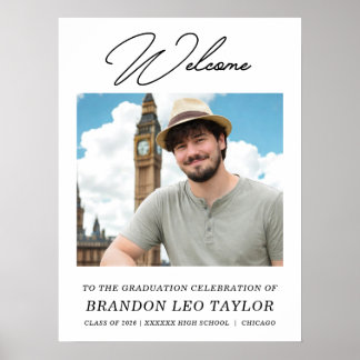 Póster Photo Graduation Party Welcome Board