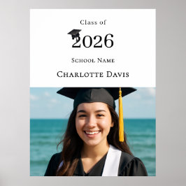 Póster Photo modern Graduation Party welcome