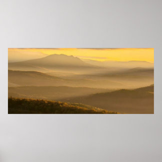 Póster photo of a mountainous autumn forest, mountains, p