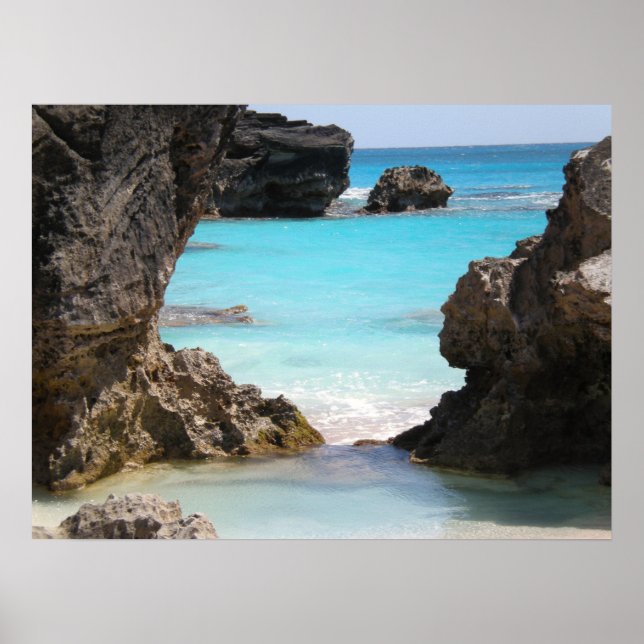 Póster Photo of Tropical Island Coast & Sea (Frente)
