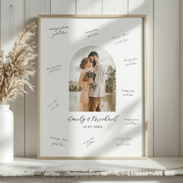 Póster Photo Wedding Guest Signature Message Board
