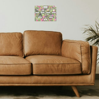 Póster PhotoFamily Tree 3 Generation Pink Four O'clock's