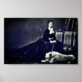Póster Photograph Empress Elisabeth of Austria with dog