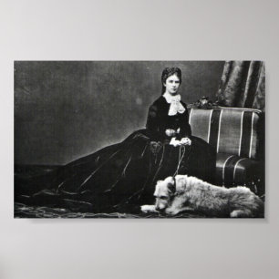Póster Photograph Empress Elisabeth of Austria with dog
