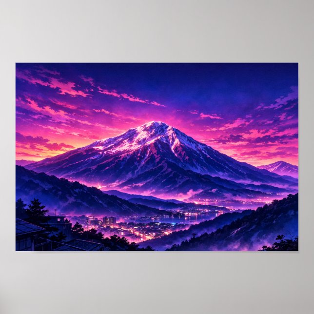 Póster Photographic Landscape Neon Art Edited  (Frente)