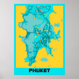 Póster Phuket - Mapa tailandés de Gloria