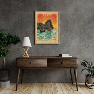 Póster Phuket Paraíso – Vintage Thailand Viajes