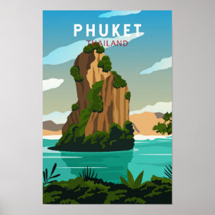 Póster Phuket Tailandia Retro