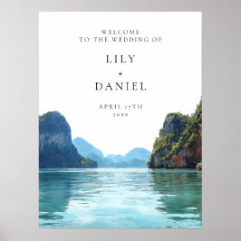 Póster Phuket Thailand Wedding Welcome Sign