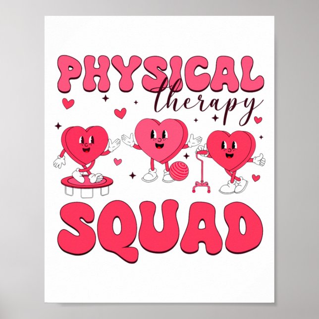 Póster Physical Therapy Squad Valentines Day Pt Pta Vale  (Frente)