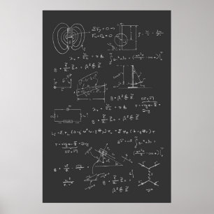 Póster Physics diagrams and formulas