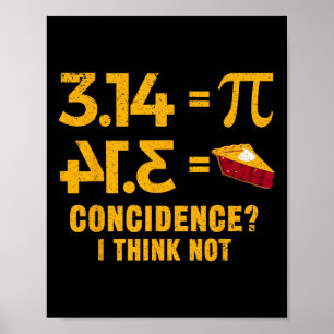 Póster Pi 3 14 = Coincidencia Pie Creo Que No Pun Matemát