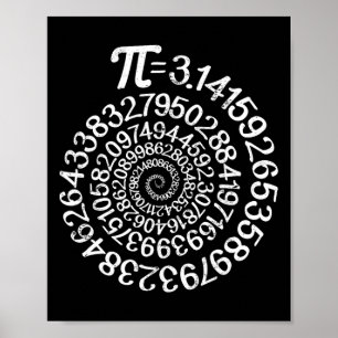 Póster Pi = 3.14 Geek De Ciencia De Matemáticas Espirales