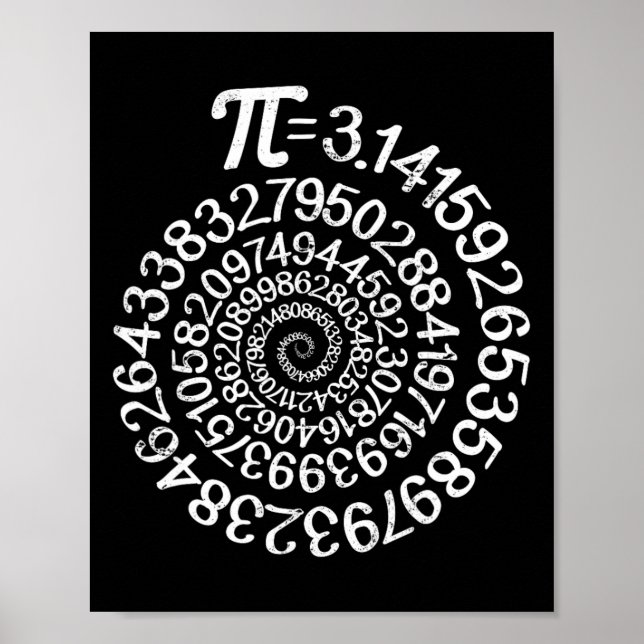 Póster Pi = 3.14 Geek De Ciencia De Matemáticas Espirales (Frente)