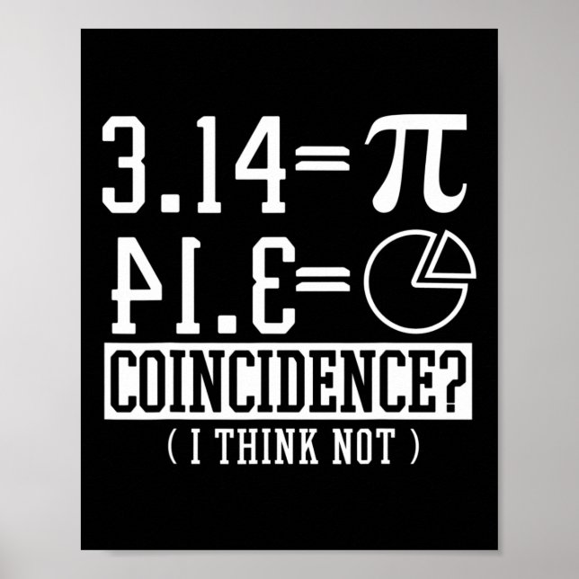Póster Pi 3.14 Matemáticas Feliz 14 de Marzo Coincidencia (Frente)
