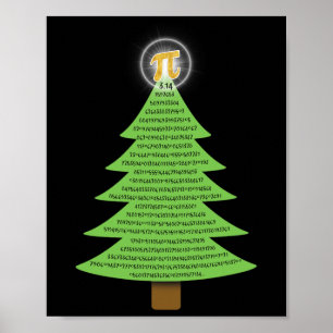 Póster Pi 3.14 Regalo De Árbol De Navidad Para Amantes De