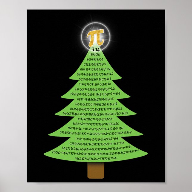 Póster Pi 3.14 Regalo De Árbol De Navidad Para Amantes De (Frente)