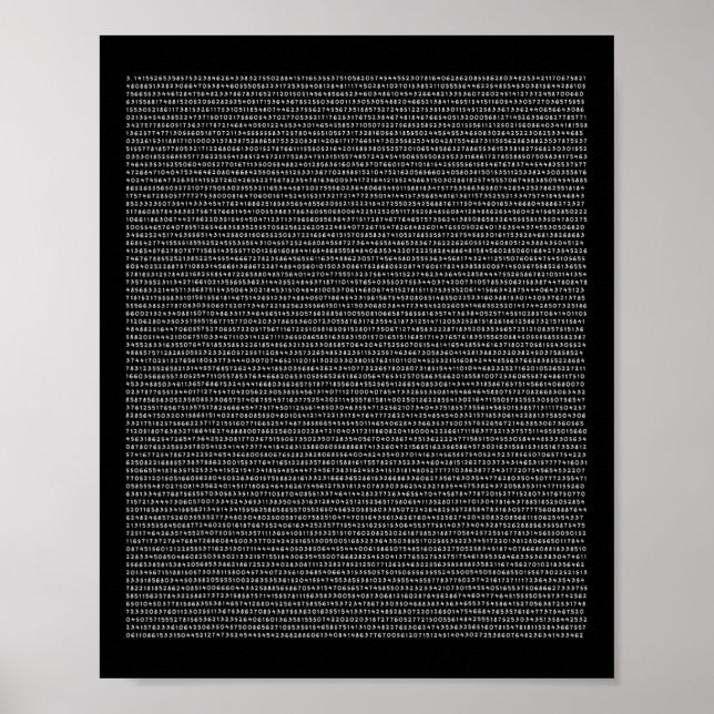 Póster Pi 5000 Dígitos Pi Day Mathematicista Nerd M (Frente)