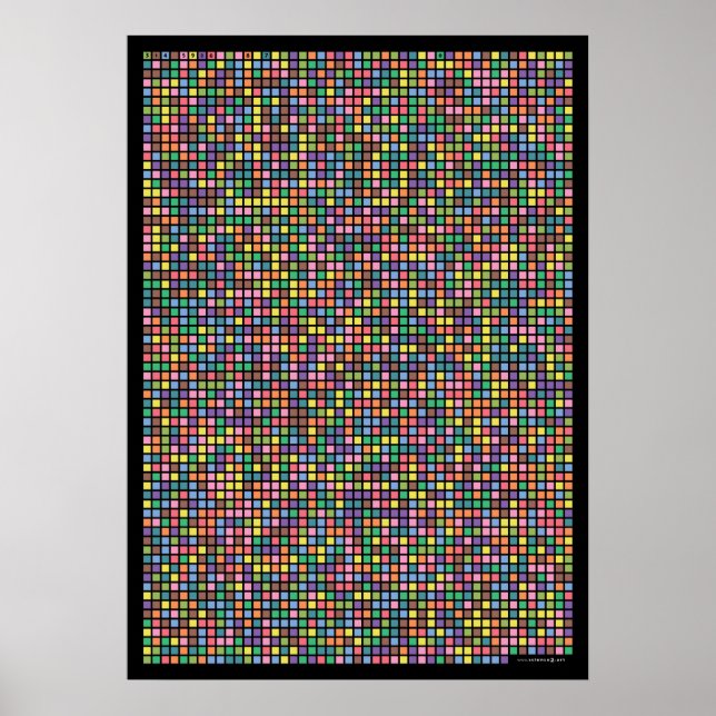 Póster Pi a la posición decimal 3.141 (Frente)
