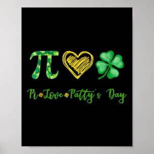 Póster Pi Ama a Shamrock Patty Day Math Teacher St Patri