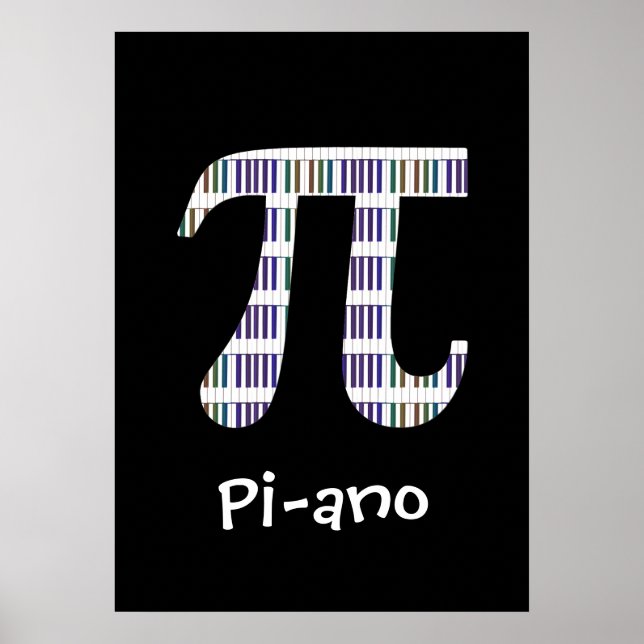 Póster Pi-ano ~ Funny Math Music Geek Variación Poster (Frente)