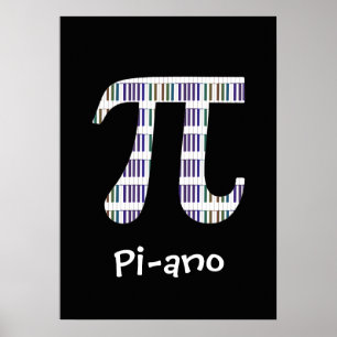 Póster Pi-ano ~ Funny Math Music Geek Variación Poster