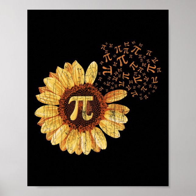 Póster Pi Apparel Día De Pi Traje De Girasol Math Gracios (Frente)