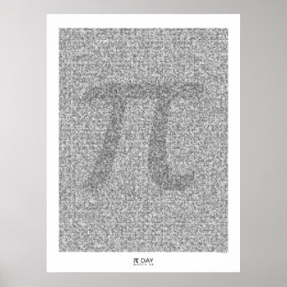 Póster Pi art al 31.415º decimal con Pi grande