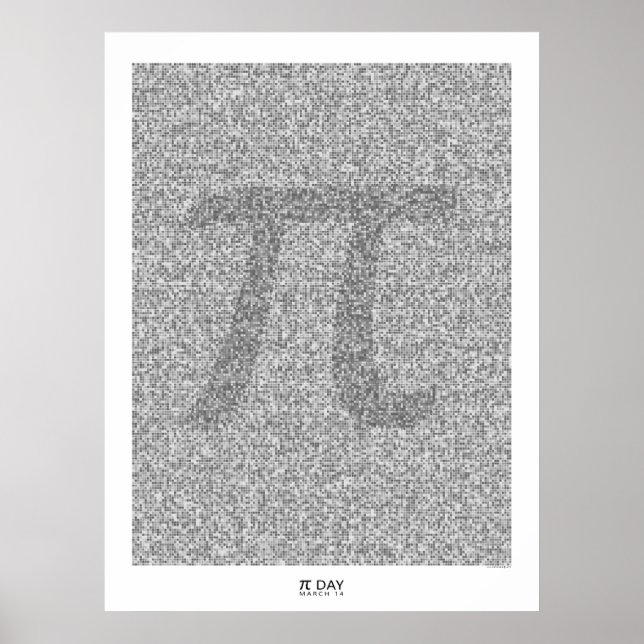 Póster Pi art al 31.415º decimal con Pi grande (Frente)