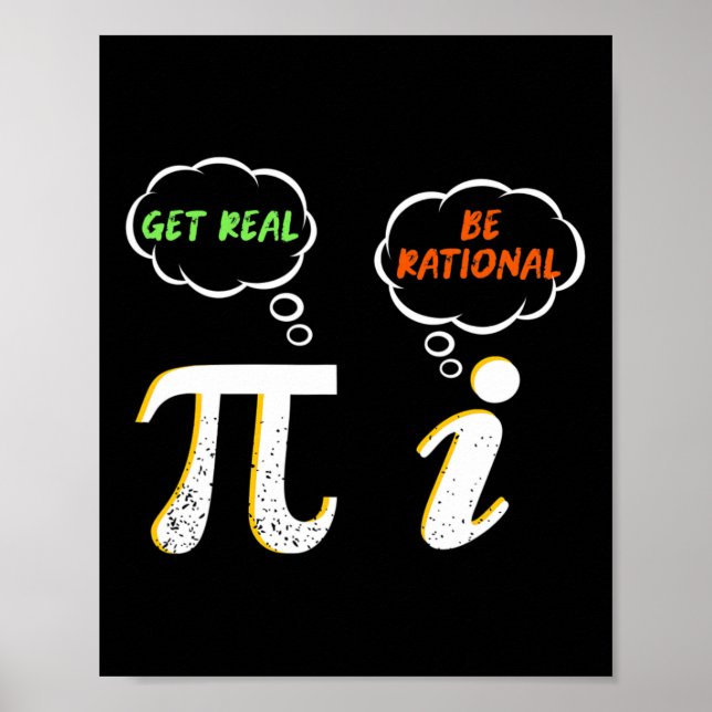 Póster Pi Be Rational Get Real - Math Teacher - Math Humo (Frente)