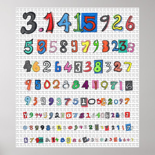 Póster Pi colorido (Frente)