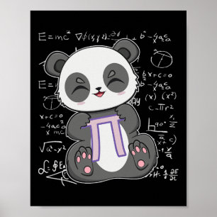 Póster Pi Day 3.14159 Oso Anime Panda Álgebra